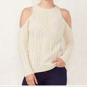 Lauren Conrad Chunky Cold Shoulder Sweater